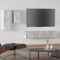 Berkfield Home 4 Piece TV Cabinet Set Concrete Grey Engineered Wood