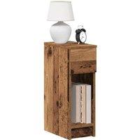 Berkfield Home Bedside Cabinet with Drawer Old Wood 20x36x60 cm in Brown | Size: 20 x 36 x 60 cm