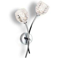 Netlighting Maple 2 Light Indoor Wall Light Chrome Moulded Clear Glass G9