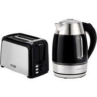Geepas Kettle & toaster sets with Illuminatiing Kettle & 2 Slice Toaster in Black
