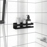 Berkfield Home Shower Shelf Matt Black 23x6.5x6 cm Brushed 304 Stainless Steel