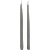 Love Lace S/2 Grey LED Wax Dinner Candles