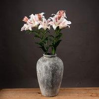 Love Lace Stargazer Lily Artificial Flower in White