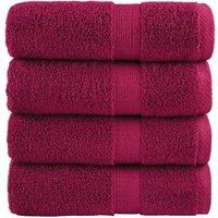 Berkfield Home Premium Soap Towels SOLUND 4pcs Bordeaux 30x30cm 600gsm in Red