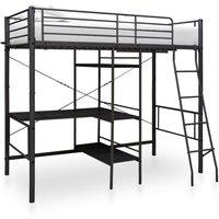 Berkfield Home Bunk Bed with Table Frame Black Metal 90x200 cm