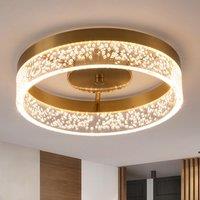Garwarm Circular LED Ceiling Light, 20W Flush Mount Kitchen Lighting, Round Ceiling Lamp Lights for Hallway Dining Room, Gold, 25.59cm in Gold
