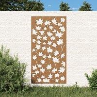 Berkfield Home Garden Wall Decoration 105x55 cm Corten Steel Maple Leaf Design in Brown