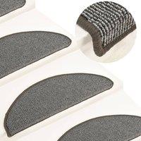 Berkfield Home Carpet Stair Treads 15 pcs Grey 65x21x4 cm | Size: Medium