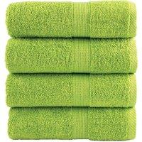 Berkfield Home Premium Guest Towels SOLUND 4 pcs Apple Green 30x50 cm 600 gsm