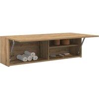 Berkfield Home Bathroom Wall Cabinet Artisan Oak 100x25x30 cm Engineered Wood in Brown | Size: 100 x 25 x 30 cm