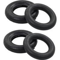 Berkfield Home 4 Piece Wheelbarrow Tire & Inner Tube Set 3.50-8 4PR Rubber in Black