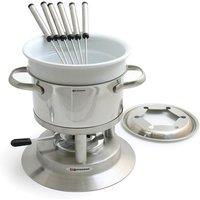 Swissmar 11-Piece Stainless Steel Arosa Fondue Set in Silver
