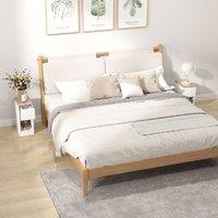 HOMCOM Bedside Tables Set of 2, Nightstands for Bedroom, Living Room, Cream