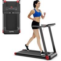 Gymax Folding Treadmill Home Compact Walking Running Machine in Red