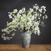 Love Lace White Cherry Blossom Spray Artificial Flower in Burgundy
