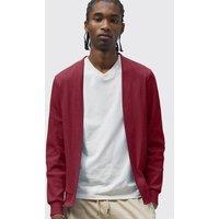 Enorsia Men's Waffle Cardigan Tee in Red | Size: Large