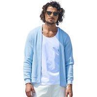 Enorsia Men's Waffle Cardigan Tee in Blue | Size: Large