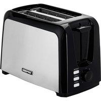 Geepas 2 Slice Bread Toaster with 7 Level Browning Control Defrost, Reheat & Cancel Function in Black