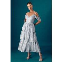 Coast Muse Lace Sequin Tiered Dress