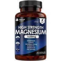 New leaf health Magnesium Citrate 1620mg 240 High Strength & High Absorption Capsules, Bones Muscle & Sleep Support in Mid Blue