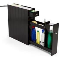VonHaus Freestanding Shaker Style Slimline Bathroom Storage Unit in Black