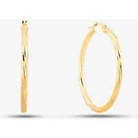 T.H.Baker Women's 9ct Yellow Gold Twist Hoop Earrings UER039Y