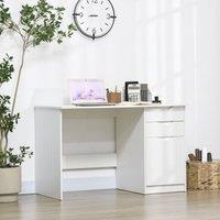 HOMCOM Computer Desk w/ Drawers Modern Writing Workstation for Home Office in White