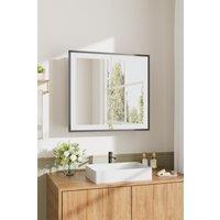 Living and Home Black Wall-mounted LED Mirror Cabinet with Double-Sided Door