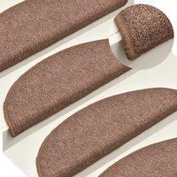 Berkfield Home Carpet Stair Treads 15 pcs Brown 56x17x3 cm | Size: Medium