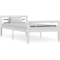 Berkfield Home Bed Frame White & Black Metal 90x200 cm