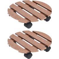 Berkfield Home Plant Trolleys 2 pcs Brown √30x7.5 cm WPC | Size: 30x7.5 cm