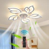 Modern White Led Acrylic Ceiling Fan Light with Remote
