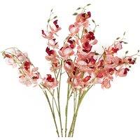 Pegdev Pack of 6 Pink Mini Orchid Stems 80cm Faux Flowers