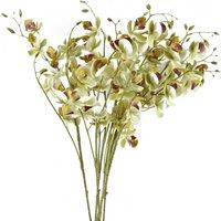 Pegdev Pack of 6 Cream Mini Orchid Stems 80cm Faux Flowers
