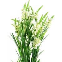 Pegdev Pack of 6 White Larkspur Stems 80cm Silk Flowers