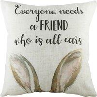Evans Lichfield All Ears Slogan Hand-Painted Watercolour Printed Cushion | Size: 43 cm x 43 cm