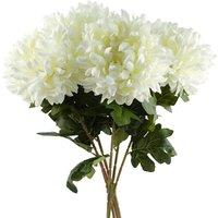 Pegdev Pack of 6 White Reflex Chrysanthemums 75cm Silk Flowers