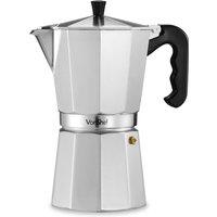 VonShef 12 Cup Aluminium Italian Style Espresso Stovetop Coffee Maker in Silver