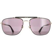 Aviator Rose Gold Semi Matte Black Smoke SPLD43 Origins 44