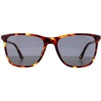 Police Men's Rectangle Medium Shiny Havana Grey Green SPLD45 Origins 46 Sunglasses in Brown