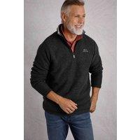 Weird Fish Men's Newark 1/4 Zip Grid Fleece in Jet Black | Size: Small
