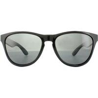 Rectangle Shiny Black Grey Polarized Sunglasses