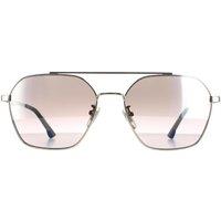 Police Men's Aviator Shiny Palladium Smoke Silver Mirror SPL771 Vibe 2
