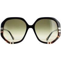 Chloe Women's Square Shiny Black & Tortoise Green Gradient CH0105S