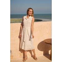 Weird Fish Women's Alinda Cotton Broderie Shirt Dress in White | Size: 16