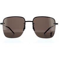 Saint Laurent Women's Square Black Grey Sunglasses