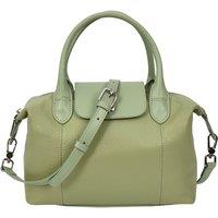 House of Leather Women's Womens Real Leather Handbag Small Top-Handle Tote Style Quinn White in Mint