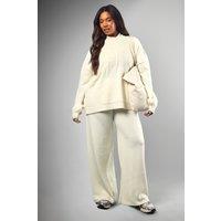 Plus DSGN Studio Knitted Hoodie and Wide Leg Trouser Co-ord