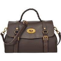 Womens Real Leather Handbag Classic Satchel Top-Handle Style Greta Blue