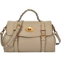 Womens Real Leather Handbag Classic Satchel Top-Handle Style Greta Blue